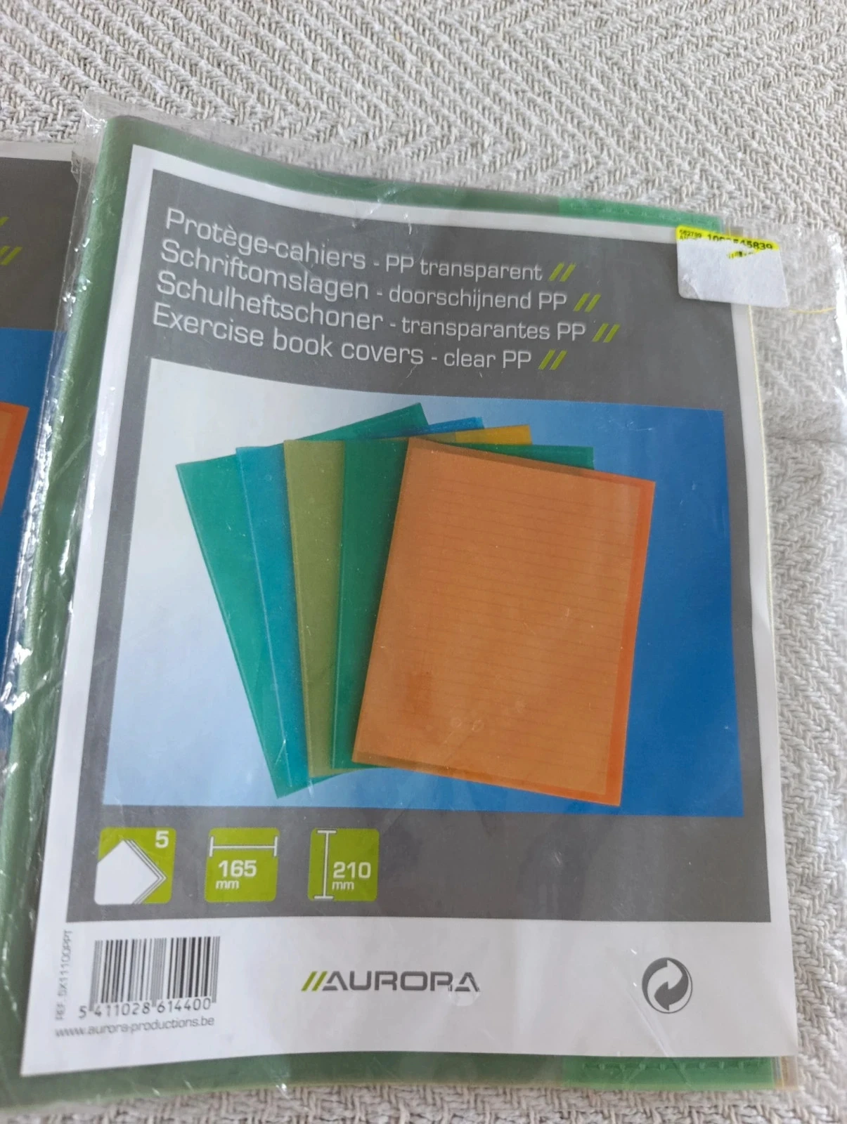 Lote de 2 pacotes de protetores de caderno transparentes A5 Aurora – Novos – photo 3